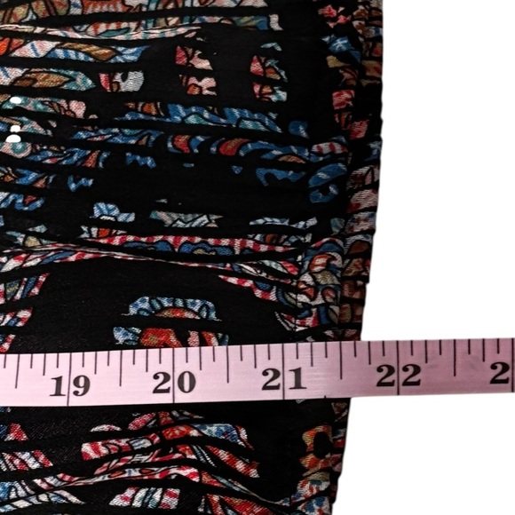 MAEVE MADEIRA BURNOUT TOP BLOUSE - SIZE XS - COLORFUL PAISLEY PRINT V-NECK B14 - Picture 10 of 16